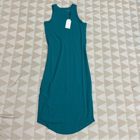 Universal standard cal tank shirt midi dress turquoise sleeveless - Picture 1 of 2